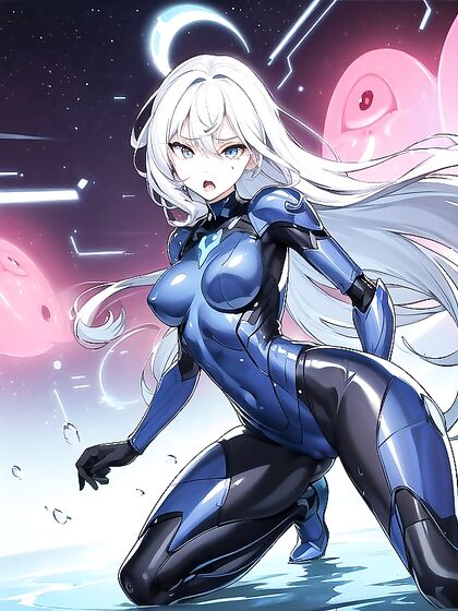 Wet Hentai Action with Orange-Haired Beauty and Blue Mechanical Body