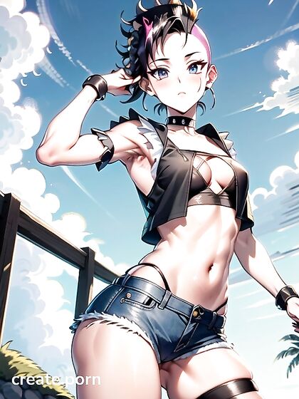 Mohawk and Armpit Hair Fetish in Retro Style Hentai Action