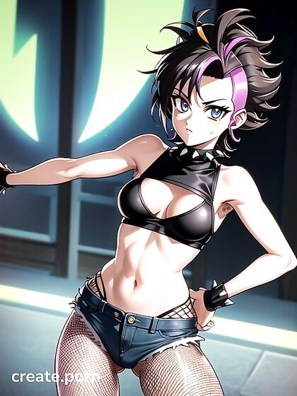 Armpit Hair and Fishnet-clad Babe with Piercings in Steamy Hentai Action