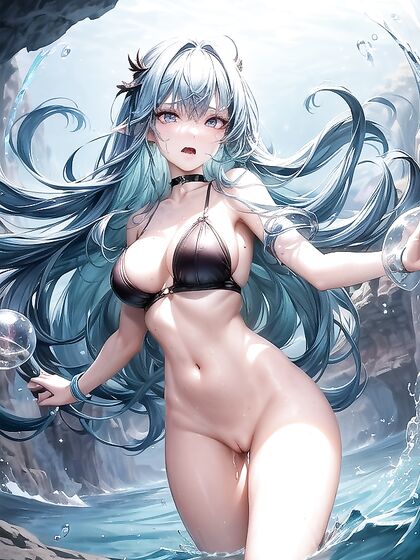 Deep Water Pink-Eyed Beauty Seduces You in Ocean Hentai Fantasies