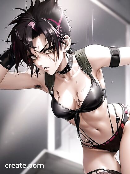Retro hentai action with seductive black clothes and fishnet fantasies