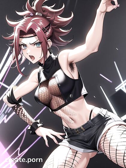 Fingerless Gloves and Piercings Heat Up Spiky-Haired Hentai Action