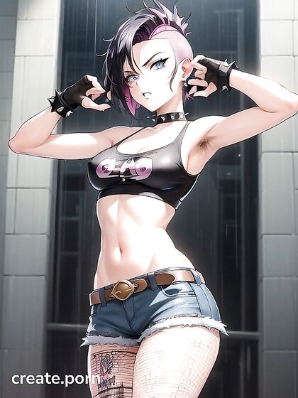 Horny Chick in Fingerless Gloves and Black Outfit Gets Super Horny in Hentai Action