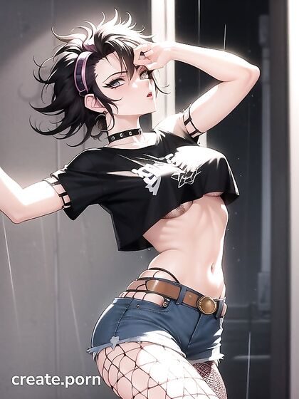Retro Chick with Armpit Hair in Black Outfit Gets Wild in Hentai Action