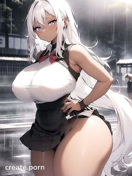 Dark-Skinned Goddess with Wide Hips and Massive Breasts inSTEAMING hentai Action
