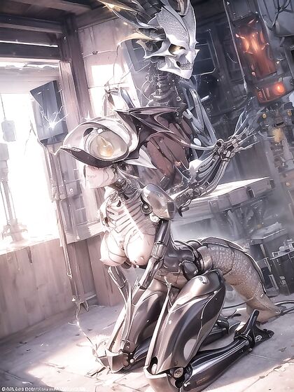 Dragon and Mechanical Body Chimera Fuse in Intense Hentai Pleasure