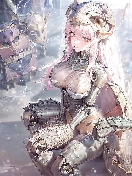Workshop Fantasy: Dragon Skeleton Helmet and Electric Spells Hentai Action