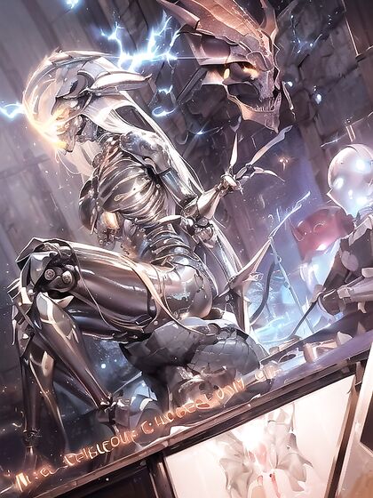 Casting Spells in Dragon Armor with Metal Skeleton Hentai