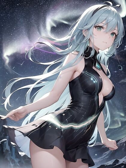 Starry Night Mountains and Cosmic Comets: Vibrant Color Trails in Erotic Hentai Adventures