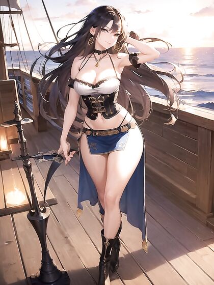 Golden Hoop Earrings and Layered Necklaces Accentuate Her Swinging High-Slit Skirt in hentaiPornia
