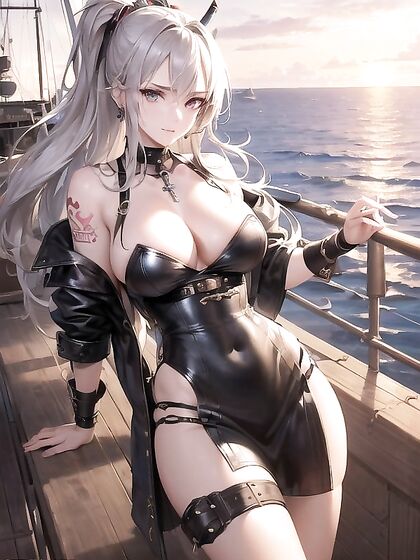 Golden Sunset Casts Seductive Hues Over Tempting Waves and Her Mesmerizing Pose