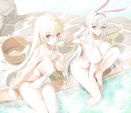 Ditching Clothes in Public - Open Air Bath Porn Pic
