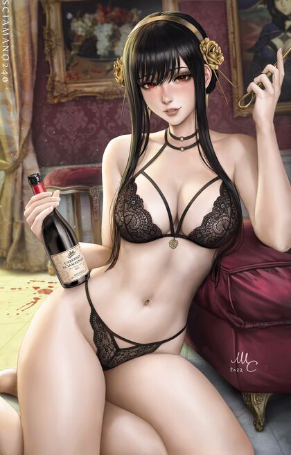 Holy shitl! Yo bitch gotta see this hentaified fap material of my dick-sucking queen wearing her wettest panties ever!
