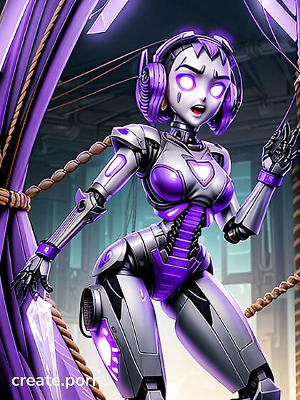 Pleasure-Trained with Thick Cables Connected toHerHead in Intense Hentai Action