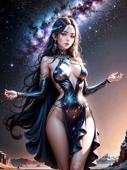 Spectacular Meteorite Shower with Fiery Comets and Distant Planets in hentai Action