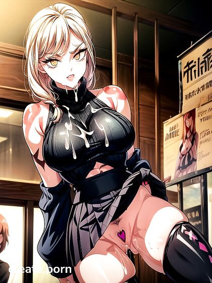 Retro Style Hentai Fantasy with Dark Tanned Beauty and Creamy Finish