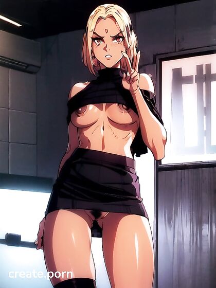 Thick Makeup and Thigh-High Socks Enhance Her Seductive Brown Eyes in Hentai'action