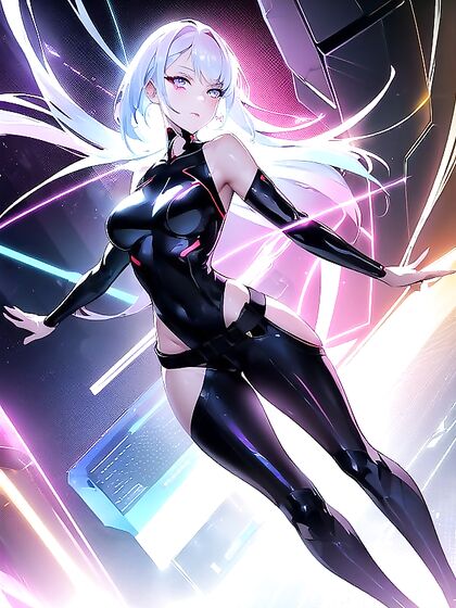 Lucy's Cyborg Ecstasy Under Neon Skies in Night City's Dazzling hentai Fantasies