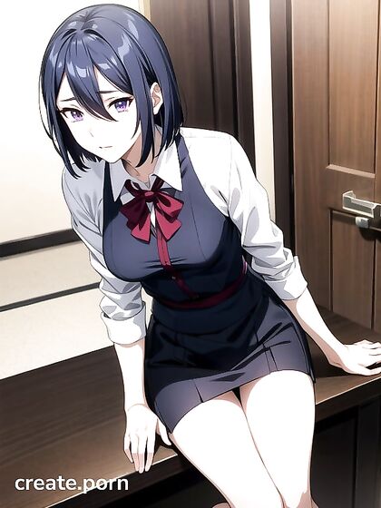 Blushing Beauty Touches Her Breasts in Seductive Hentai Scene