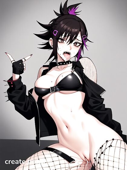 Punk Rock Chick in Black Clothes Dripping Love Juice inSTEAMy Hentai Action