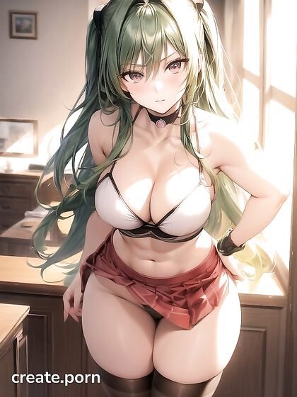 Tatsumaki Shows Off Her Midriff in Sexy Crop Top and Skirt for Hot Hentai Action