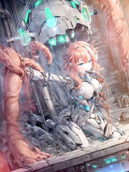 Thick Cables Connect toHer Spine for Intense Mechanical Penetration in hentai Pornography