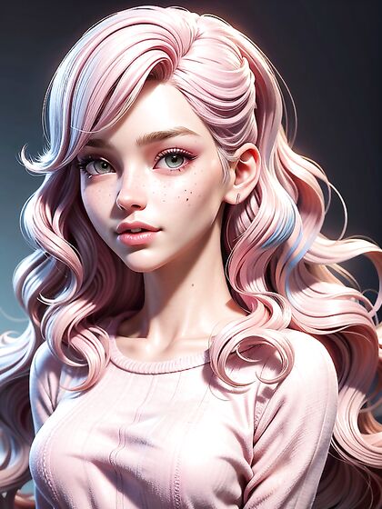 Girl 18+ with Wavy Ombre Hair in Oversized Vintage Sweater under Soft Bokeh Lights Hentai
