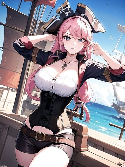 Glowing Beauty in Corset and Blouse Enjoys Sensual hentai Pleasure by the Sea