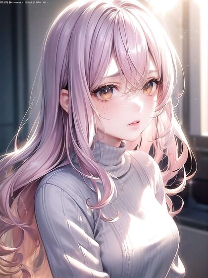 Bubblegum Pink Lips and Shimmery Makeup Enhance Seductive Bokeh hentai Pleasures