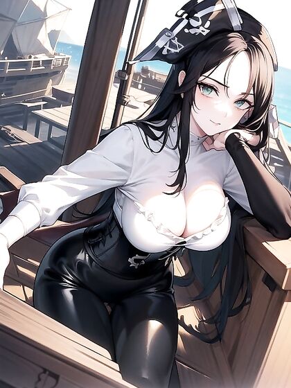 Pirate Hat Tempts with Soft Breasts Peeking Out in Natural Light Hentai Porno