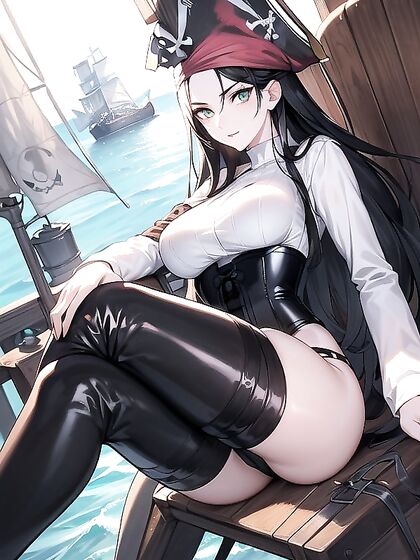 Pale-Skinned Beauty in White Blouse and Tight Leather Pants Seduces in Hentai