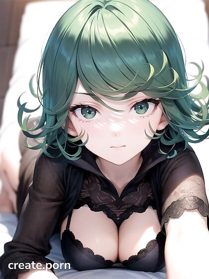 Seductive Woman in Black Lingerie Teases on the Bed in Hentai Porn
