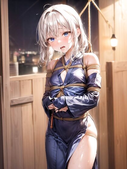 Golden Ropes Bind Her Body in Sensual Shibari hentai Pleasure