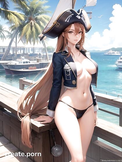 Long-Haired Beauty Enjoys Steamy Coconut Fun by the Wide Sea