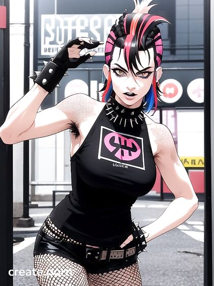 Realistic Woman with Armpit and Pubic Hair in Intense Hentai Action