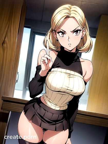 Smug Blonde with Heavy Makeup Seduces in Mind-Blowing Hentai Action