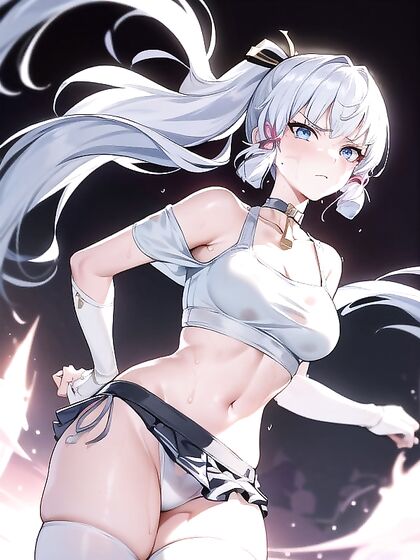 Lifted Skirt and Wet Thong Action with Thigh-High Socks in steamy Hentai Scenes
