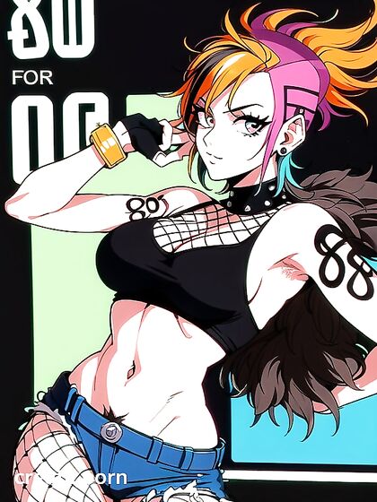 Armpit Hair Fetish with Makeup and Black Outfit in Sexy Hentai Action