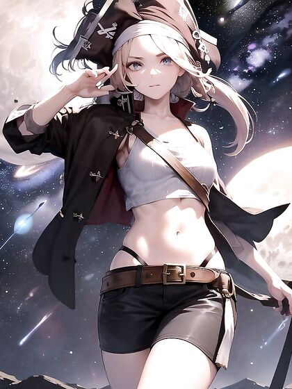 Pirate Crew Enjoying Intense Hentai Action Under the Milky Way With Earth in Sight