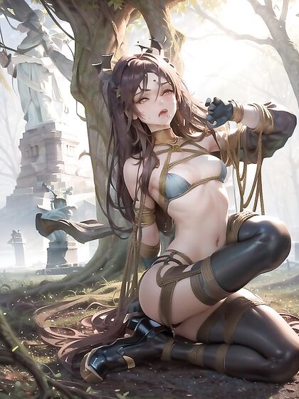 Golden Ropes and Drool: Intense Shibari Pleasure in hentai IAPornography