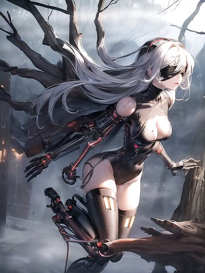 Cybernetic Warrior in FuturisticArmor Unleashed in Sci-Fi Hentai Pleasure