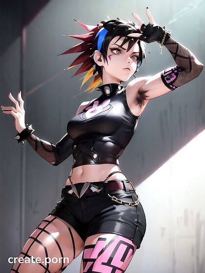 Retro hentai featuring fit Girl 18+ with mohawk for intense pleasure