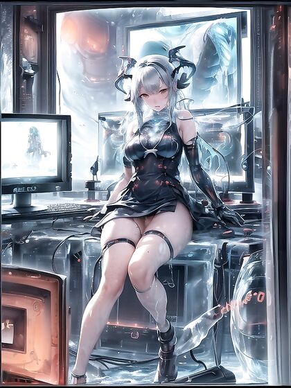 Metallic Bodied Beauty in Intimate Indoors Hentai Action