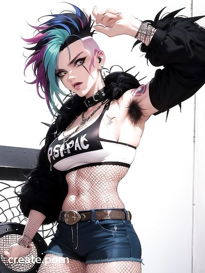 Hairy Punk Rock Chick Gets Wild in Anime Hentai Action