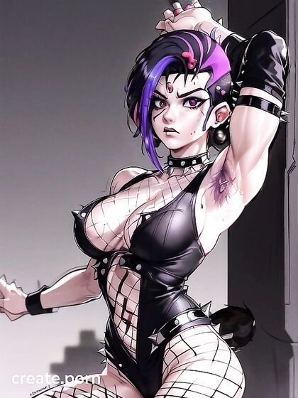 Hairy Punk Chick in Black Outfits Rocks Your World in HentaiPornia