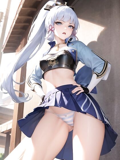 Deformed Hands Fondle Her Pussy in a Low-Angle Cameltoe hentai Scene