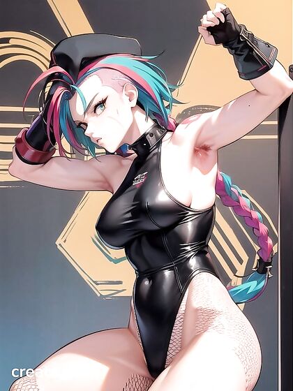 Sexy Pose with Nose Ring and Fingerless Gloves in Seductive Hentai Action
