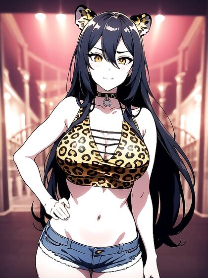 Leopard Print Crop Top Action in Steamy Hentai Scenes