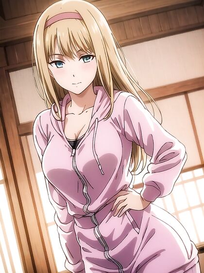 Girl 18+ in Pink Hoodie Exploring Intense Hentai Pleasure