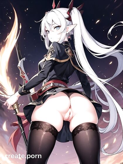 Ass-FocusedHITE Spreading Her Gaping Pussy from Behind in Hentai Action